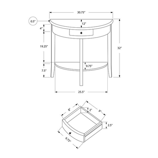 Dark Cherry Hall Console 31nch Accent Table