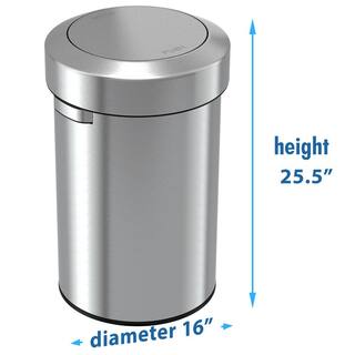 iTouchless 17 Gal. Stainless Steel Swing Top Trash Can IT17FTS