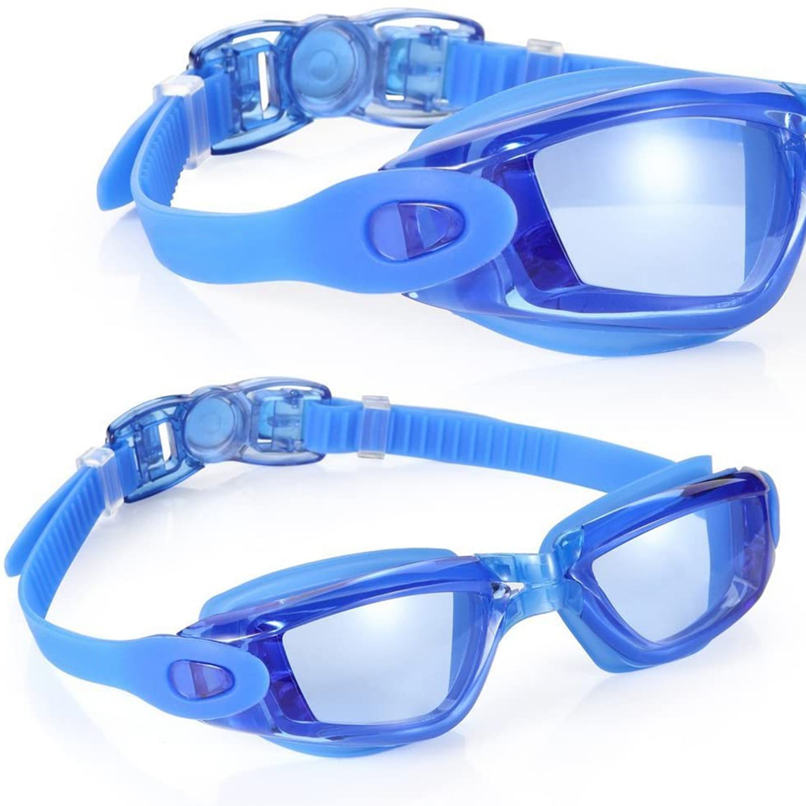 Semfri Swim Goggles Blue Swimming Goggles No Leaking Full Protection Adult Men Women Youth