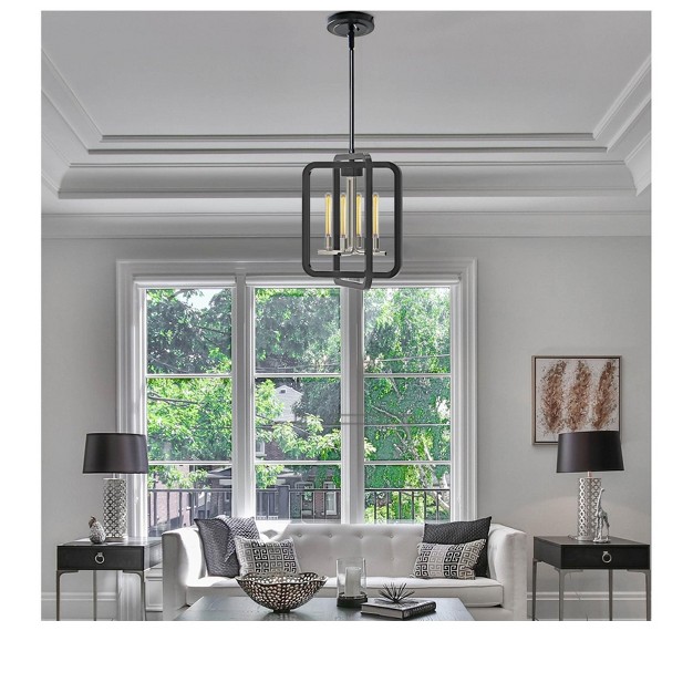 Defong 4 light Black Pendant Lighting Fixture