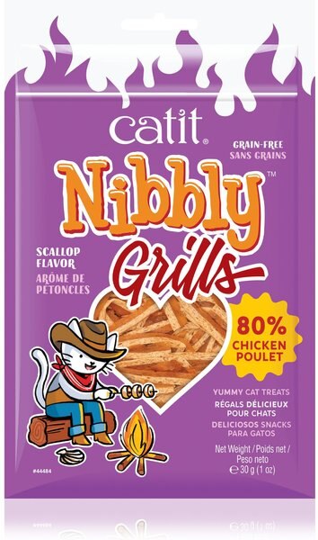 Catit Nibbly Grills Chicken and Scallop Cat Treat， 1.06-oz bag