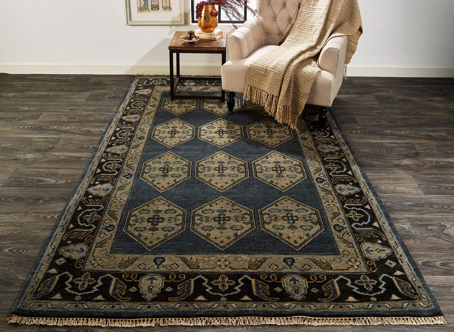 Alden Blue and Gray Rug by BD Fine