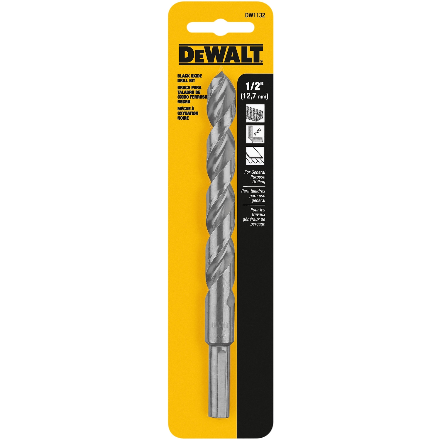 DW Black \u0026 Gold 1/2 in. X 6 in. L High Speed Steel Split Point Drill Bit 1 pc