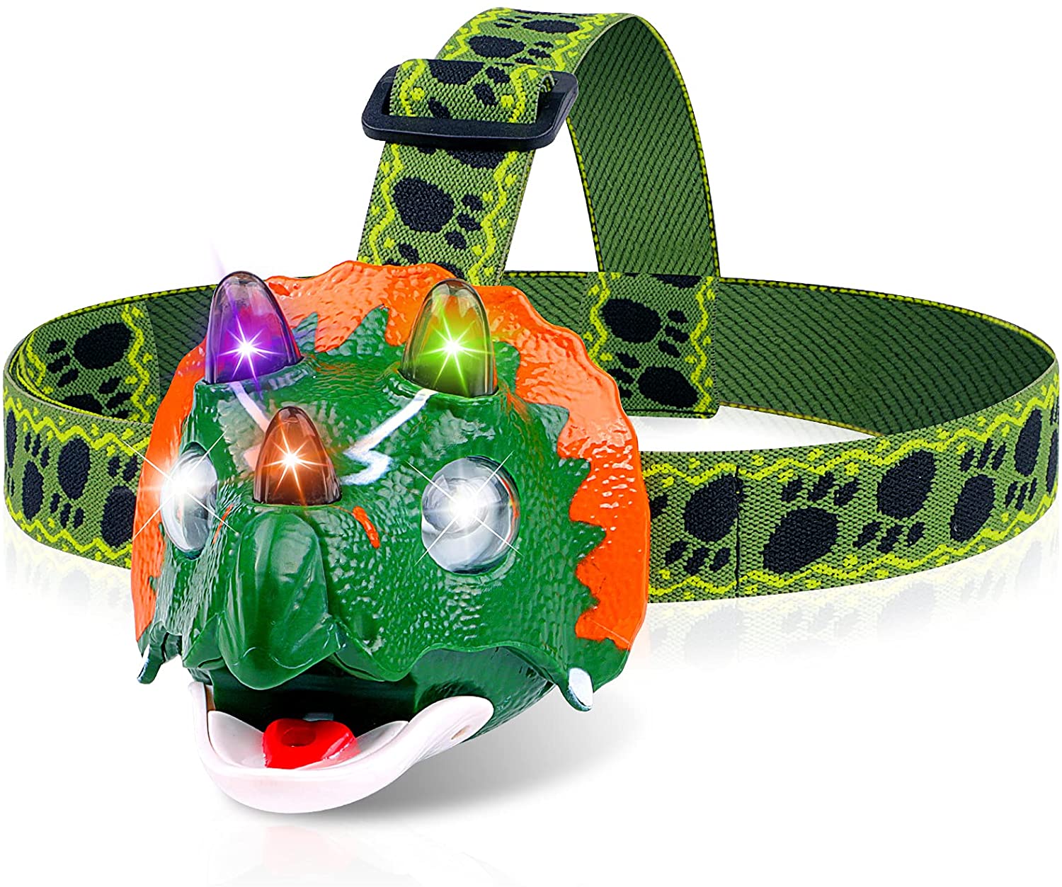 Triceratops LED Headlamp - Dinosaur Headlamp for Kids Camping Essentials