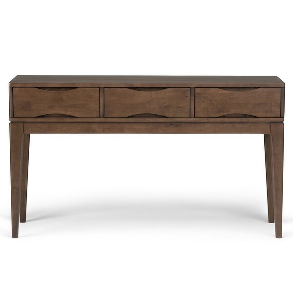 WYNDENHALL Pearson SOLID HARDWOOD 54 inch Wide Mid Century Modern Console Sofa Table - 54 W x 16 D x 31 H