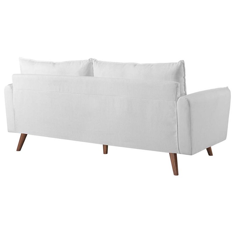 Maddie Home City Loft Contemporary Modern Fabric Sofa in White