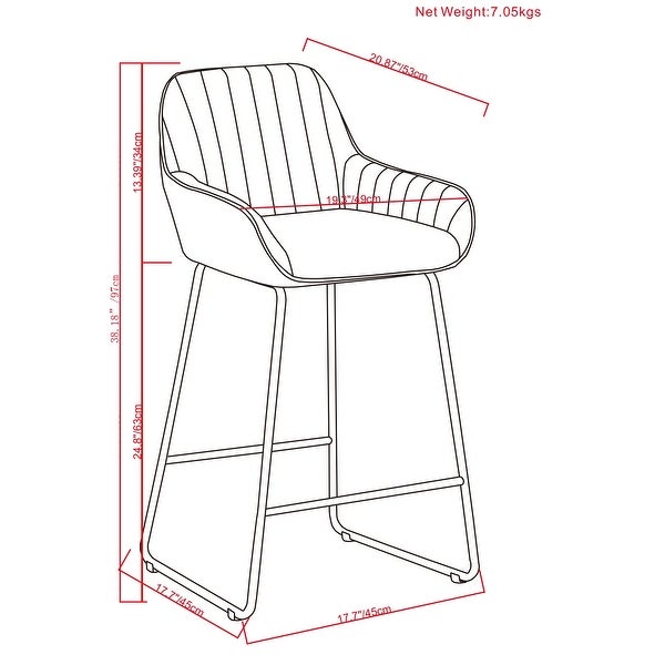 WyndenHall Beaty Contemporary Counter Height Stool (Set of 2) - 20.87