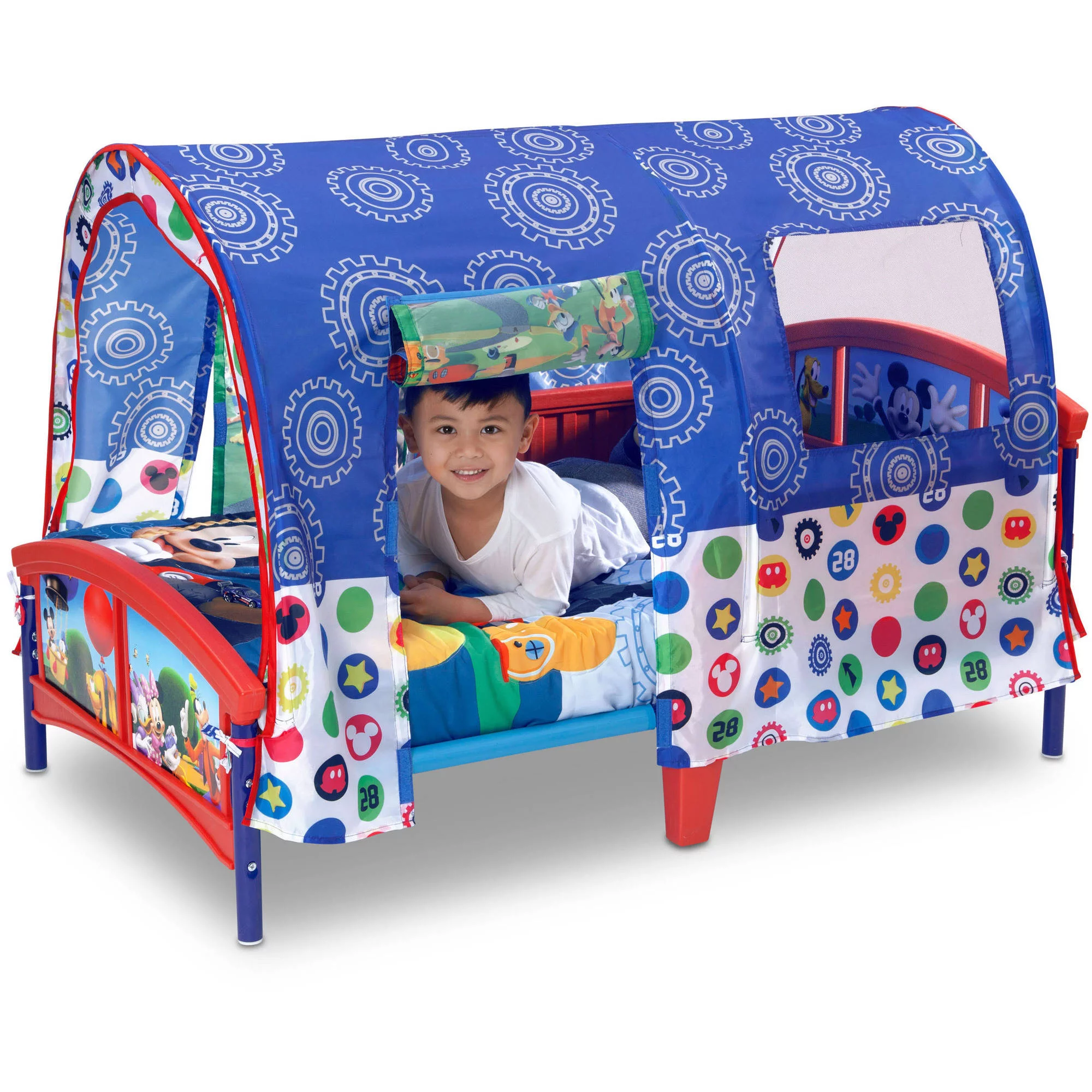 Delta Children Mickey Mouse Plastic Toddler Canopy Bed， Blue