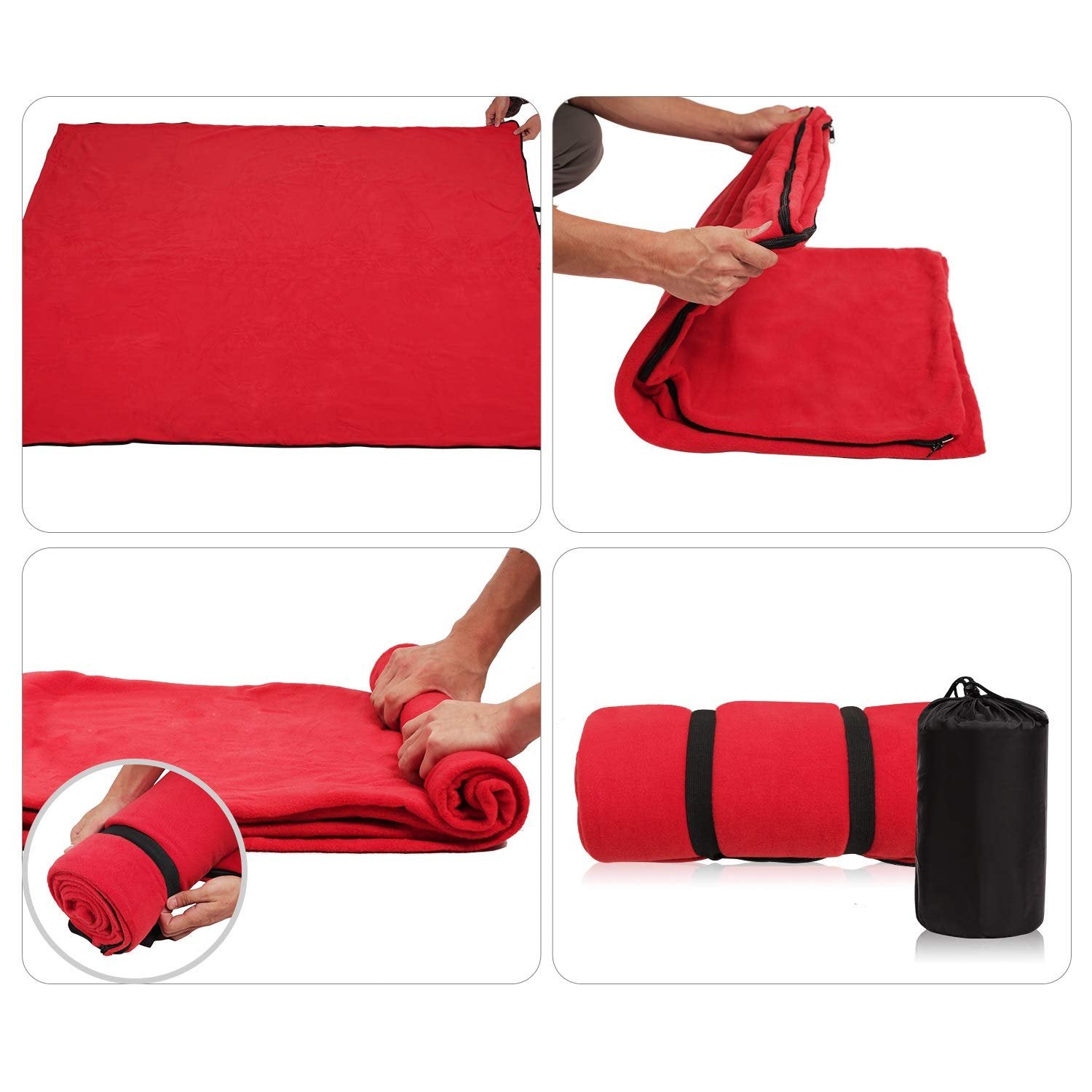 ASR Outdoor Ultra Soft Fleece Sleeping Bag Liner for Cold Weather Camping Warmth, 71  inches