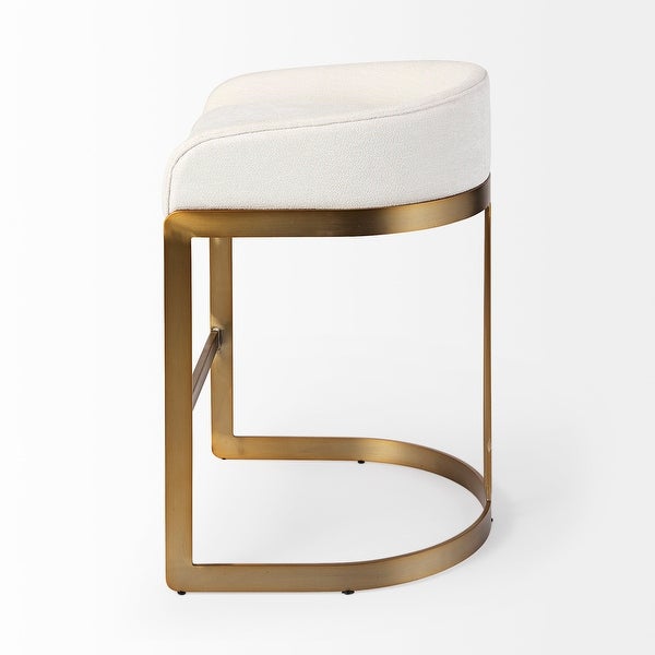 Hollyfield Cream Fabric Seat w/Gold Metal Base Counter Stool