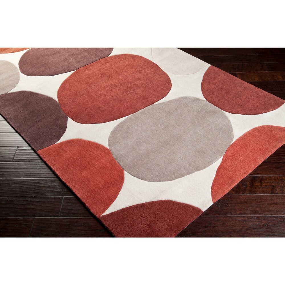 Hand tufted Geometric Contemporary Round Area Rug