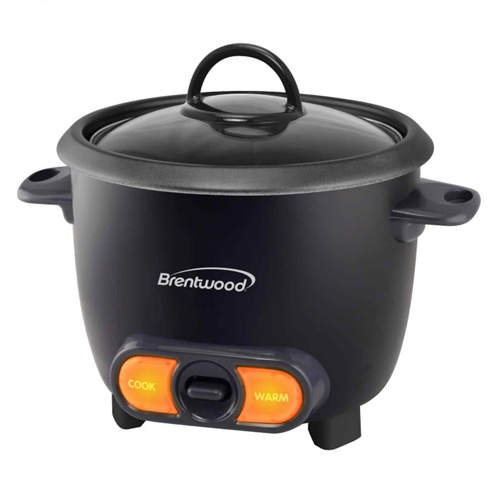 Brentwood 3-Cup Black Uncooked/6 Cup Cooked Non Stick Rice Cooker 985117026M