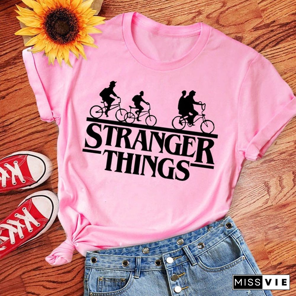 Hot Stranger Things Print T-Shirt Summer Casual Short Sleeve T Shirt Women Men Stranger Things Shirts