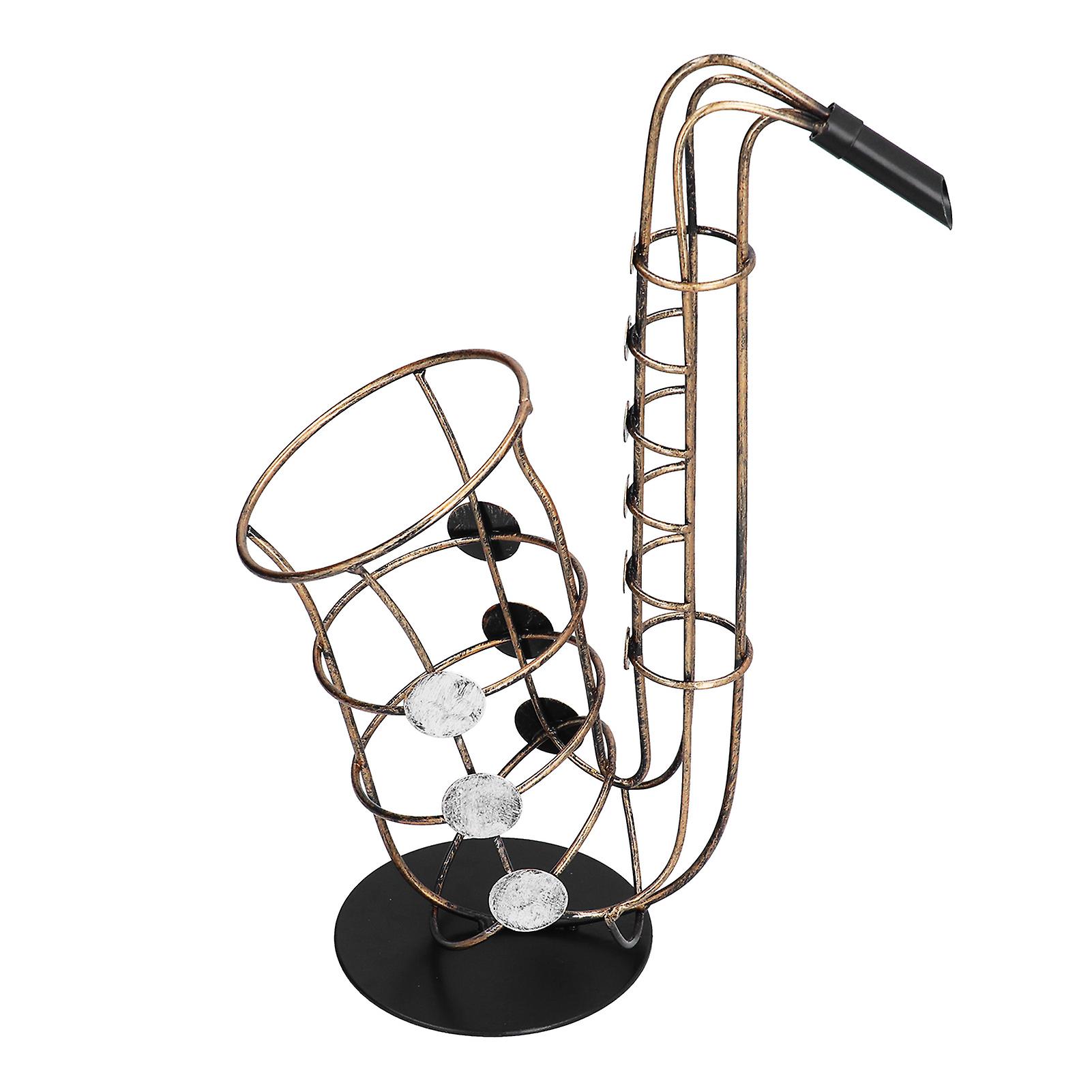 Wine Bottle Holder Metal Figurines Saxophone Practical Crafts Home Decoration Accessories