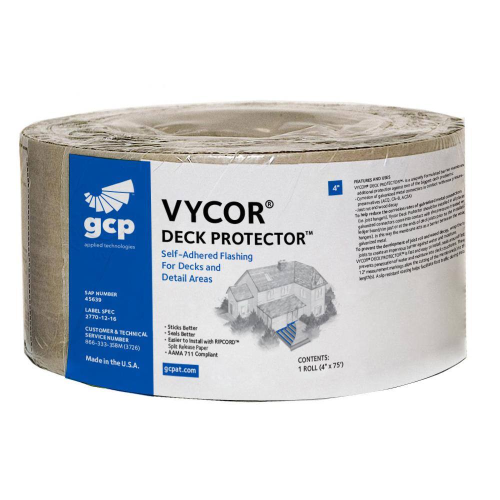 Grace Vycor Deck Protector 4 in. x 75 ft. Roll Fully-Adhered Joist Tape (25 sq. ft.) 5003029