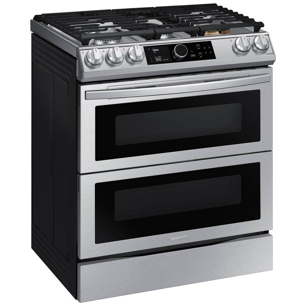  30 in. 6 cu. ft. Flex Duo Slide-in Gas Range with Smart Dial and Air Fry in Fingerprint Resistant Stainless Steel NX60T8751SS