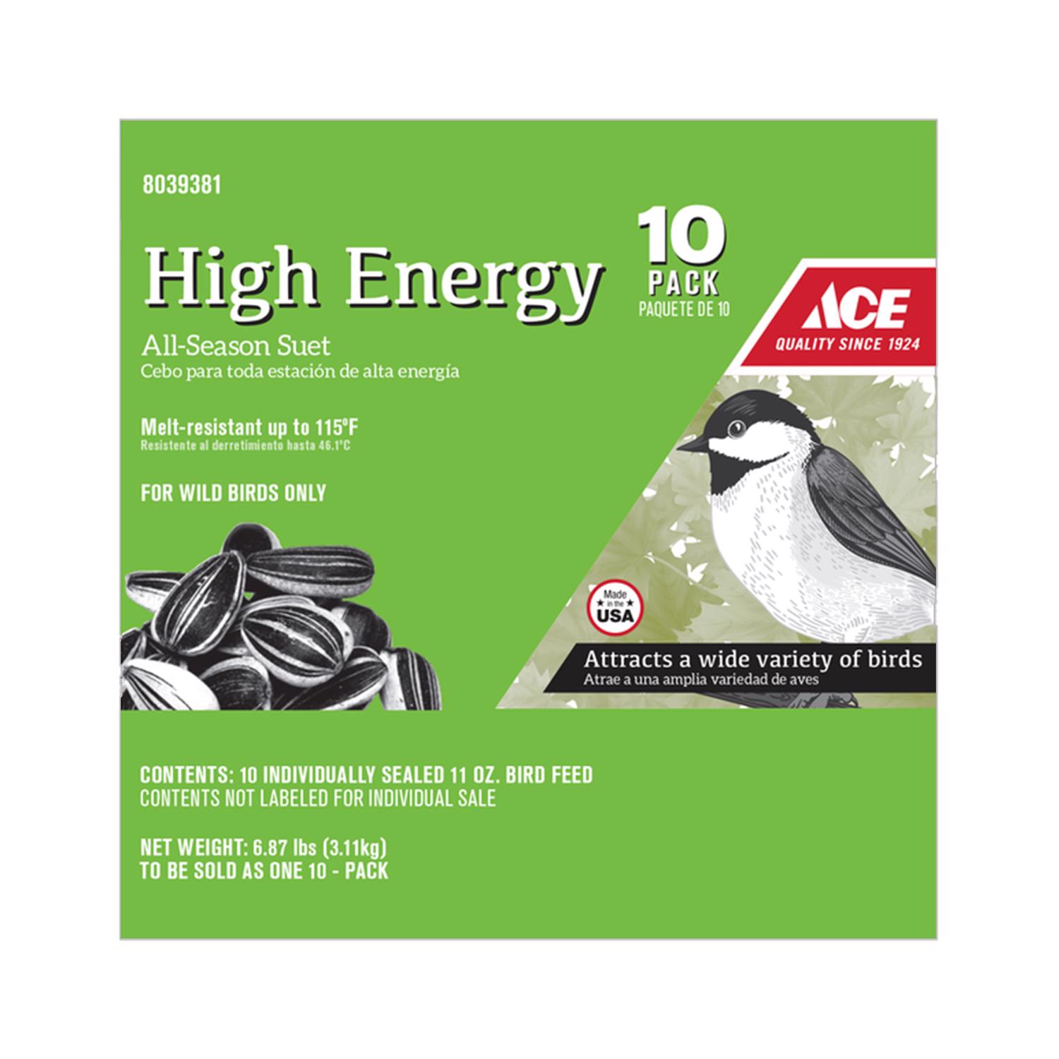 Ace Assorted Species Sunflower Seeds Suet 11 oz (10-PACK)