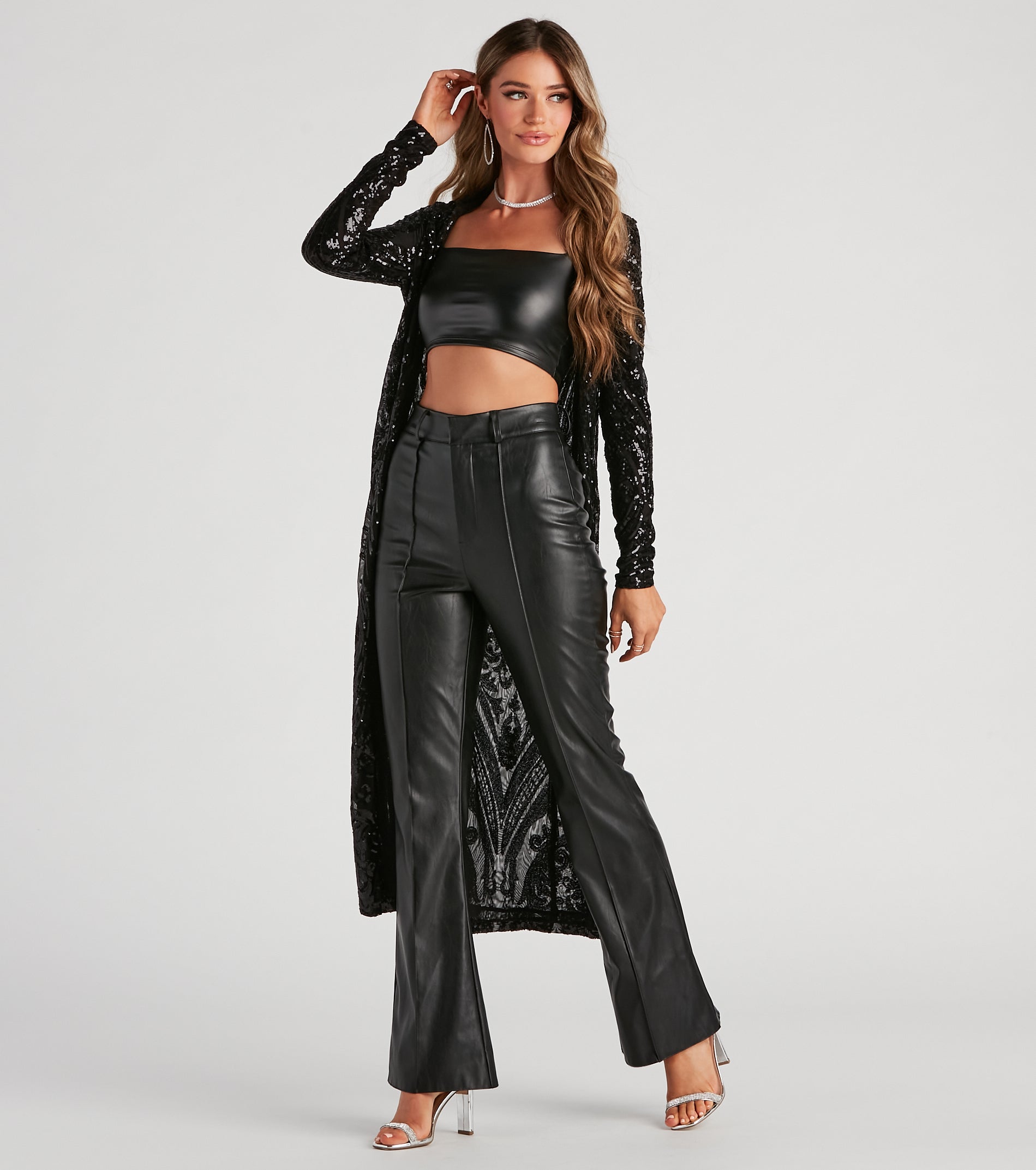 Dazzling Affair Sequin Mesh Duster