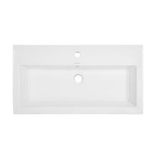 Swiss Madison Voltaire Wide Rectangle Vessel Sink in White SM-VS292