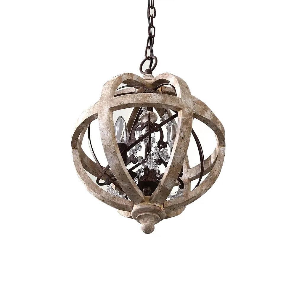 Retro Globe Weathered Chandelier