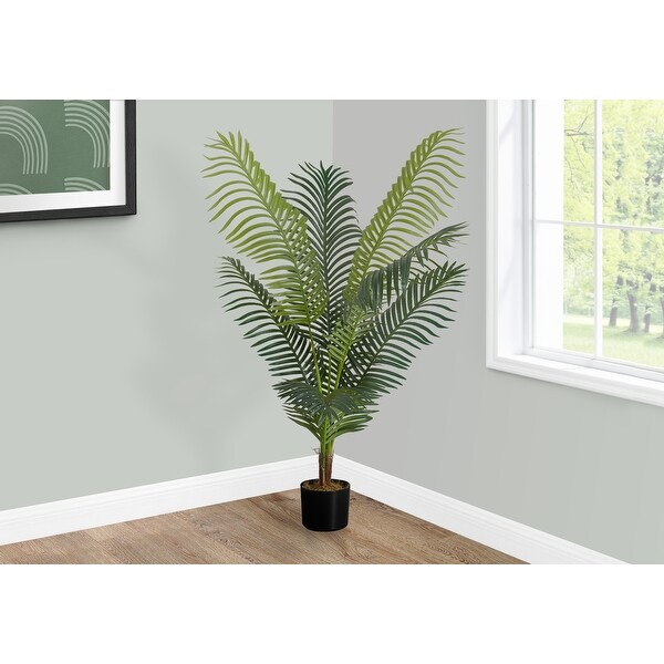 Artificial Plant，47 Tall，Palm Tree，Indoor，Faux，Fake，Floor，Greenery，Potted，Real Touch，Decorative，Green Leaves