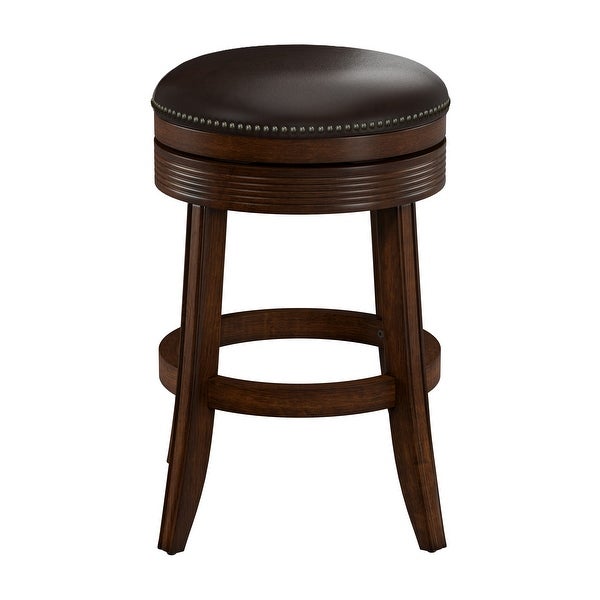 Hillsdale Tillman Wood Backless Swivel Stool， Brown Cherry