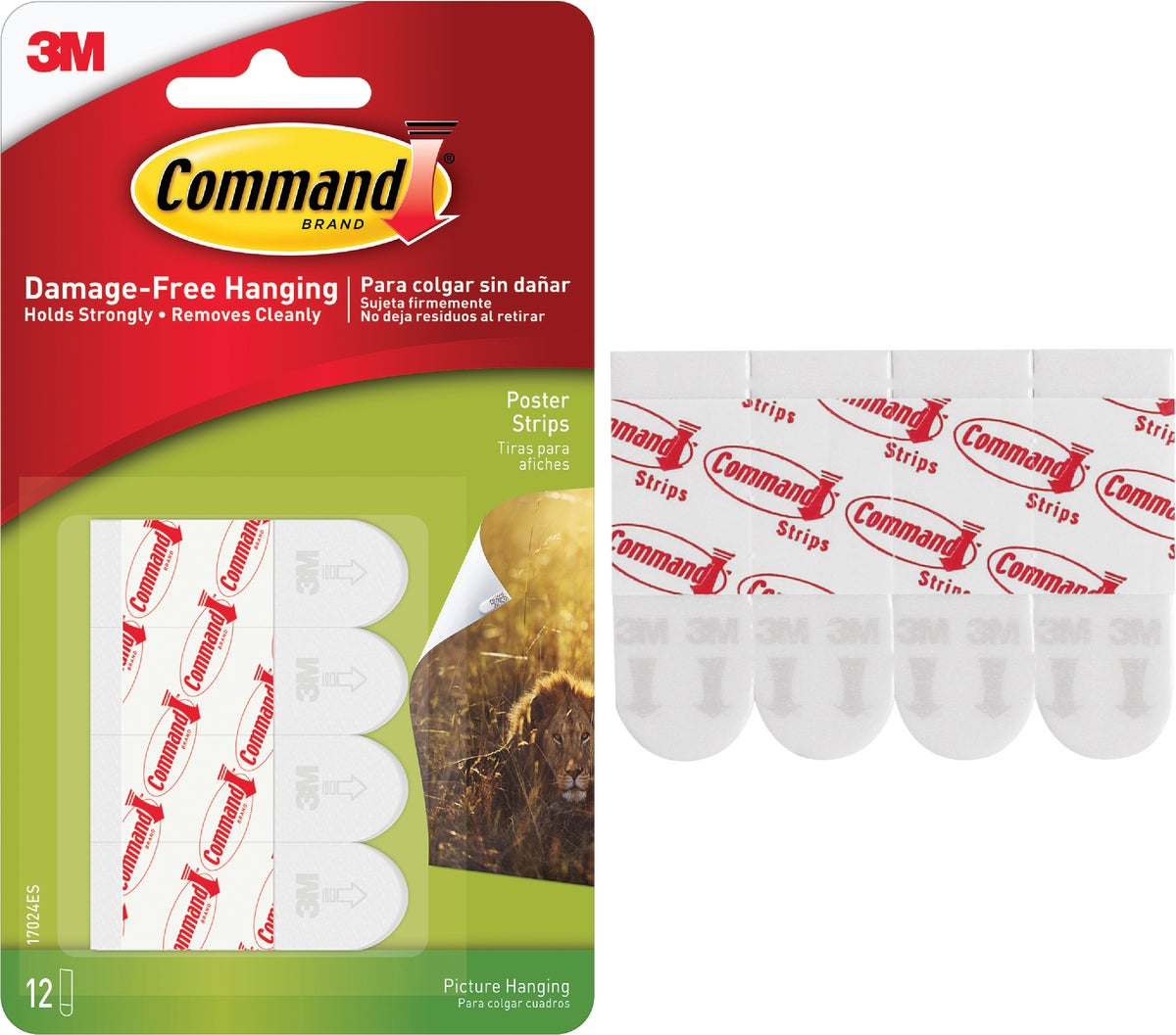 Command Poster Mounting Strips 1 Lb. White