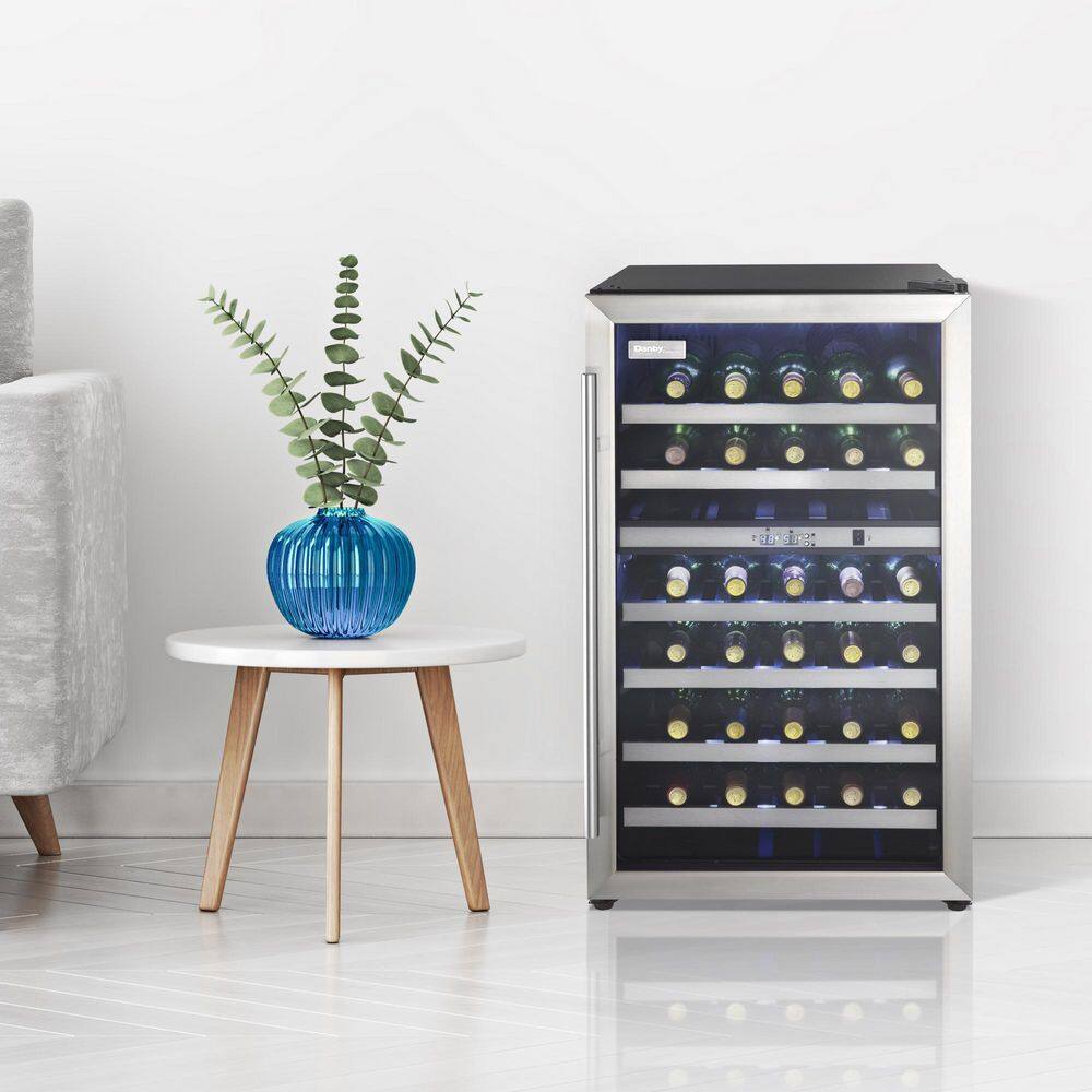 Danby Designer Dual-Zone 19.44 in. 38-Bottle Free-Standing Wine Cooler DWC114BLSDD