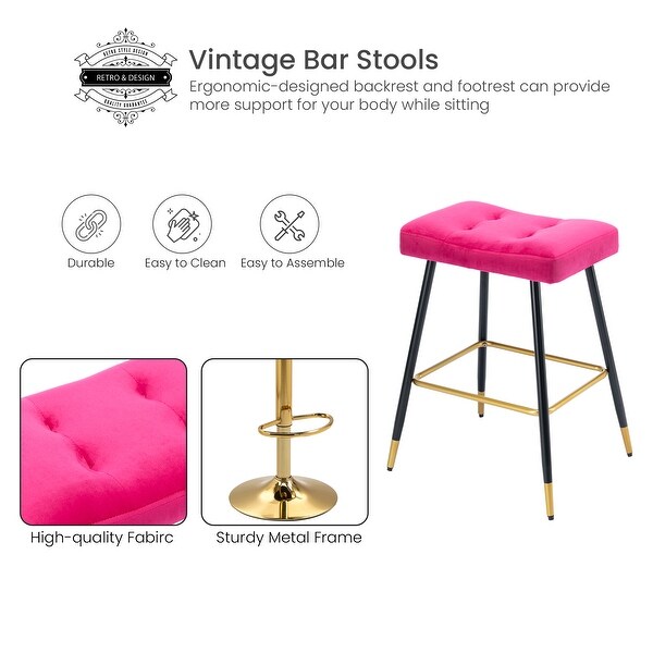 Iiana Vintage Counter and Bar Stool with Footrest - 18.90 x 13.39 x 26.34 inch