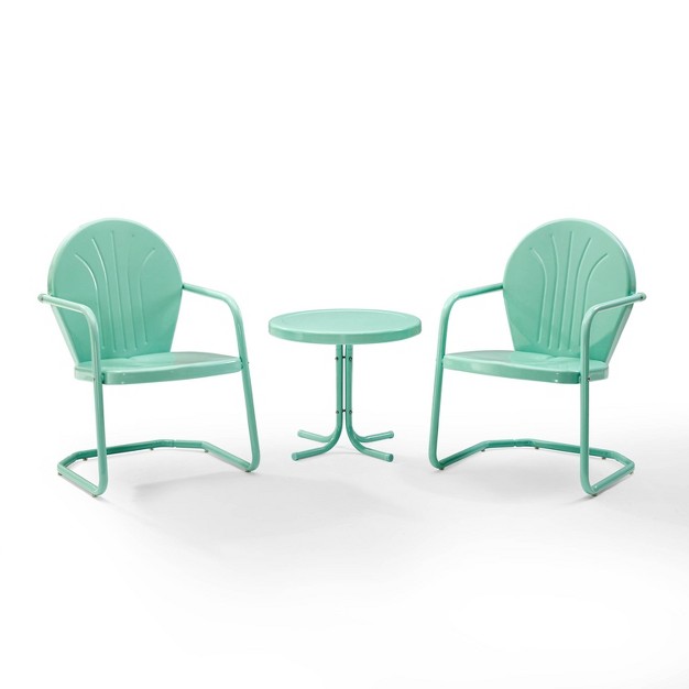 Griffith 3pc Outdoor Conversation Set Aqua Crosley