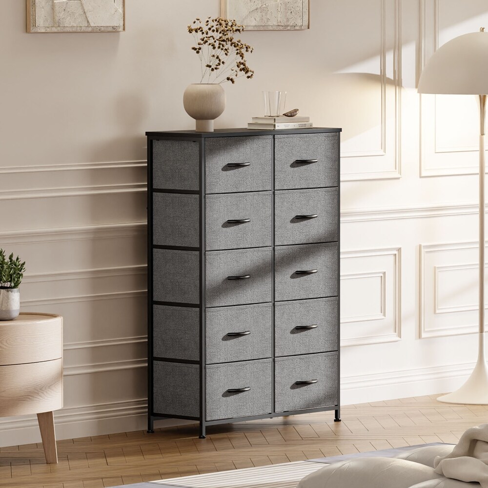 10 Drawers Vertical Dresser Storage Tower Organizer Unit for Bedroom