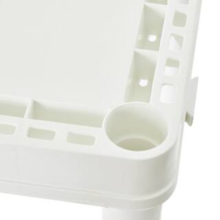 GRACIOUS LIVING White Solid Plastic Easily Assembled Light Duty Shelving Unit 24 in. L x 12 in. W x 48 in. H 91064-1C-90