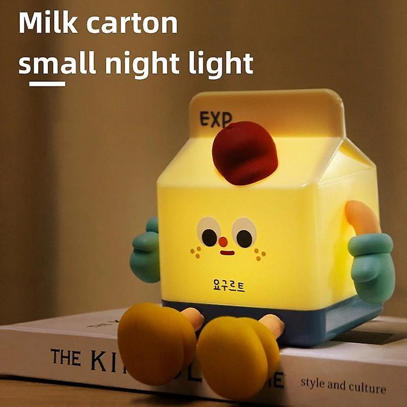 USB Rechargeable Silicone Milk box Touch LED Night Lamp