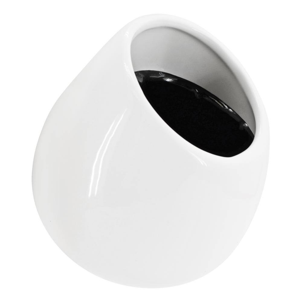 Arcadia Garden Products Round 3-12 in. x 4 in. Gloss White Ceramic Wall Planter (3-Piece) WP25