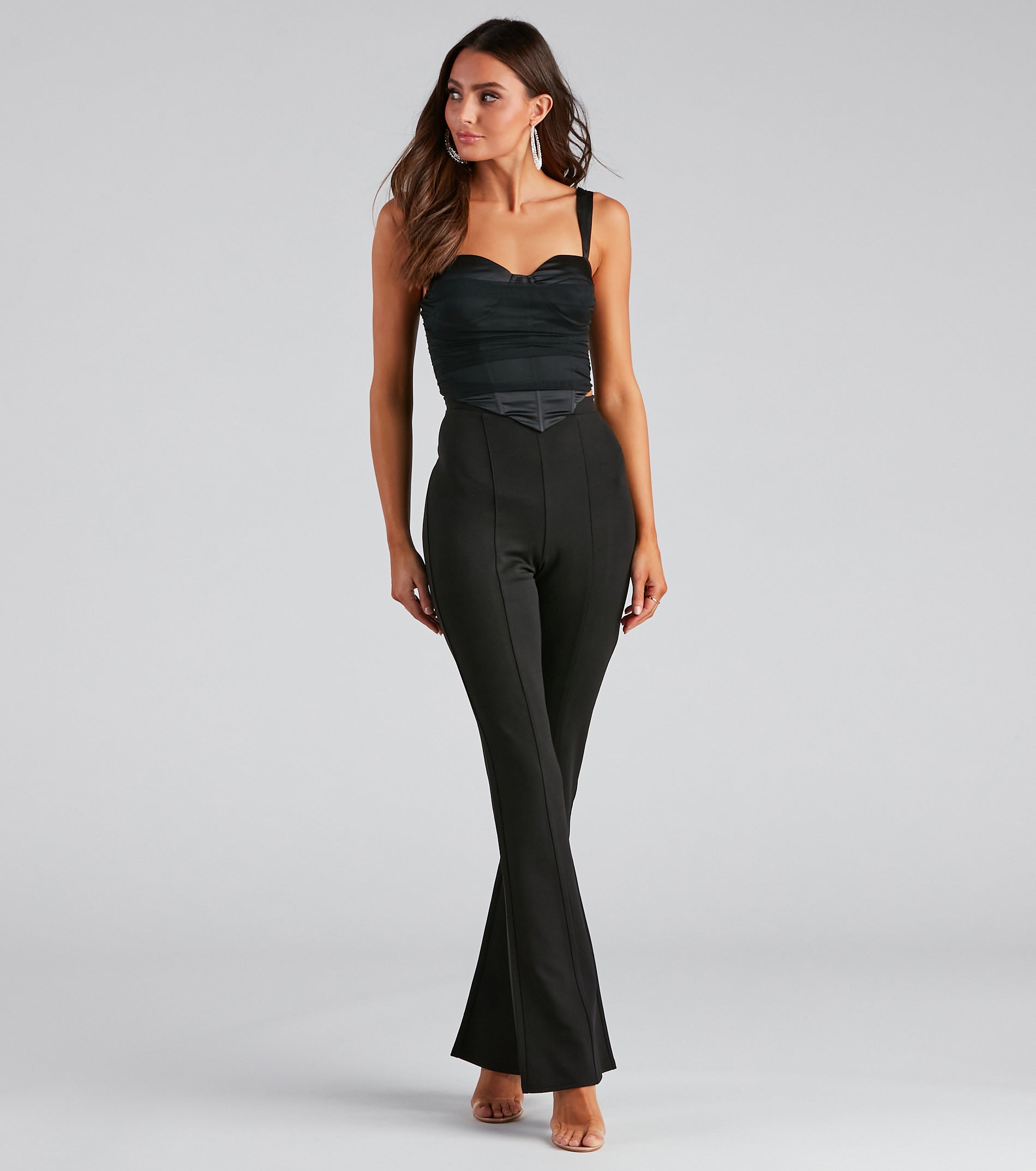 High Waist Flared Ponte Pants