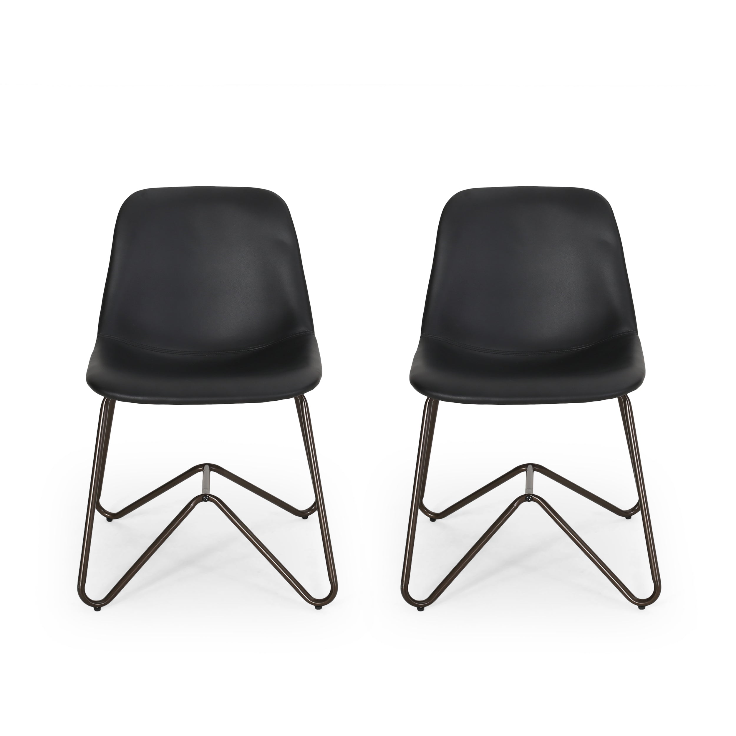 Edwina Contemporary Faux Leather Dining Chair (Set of 2)