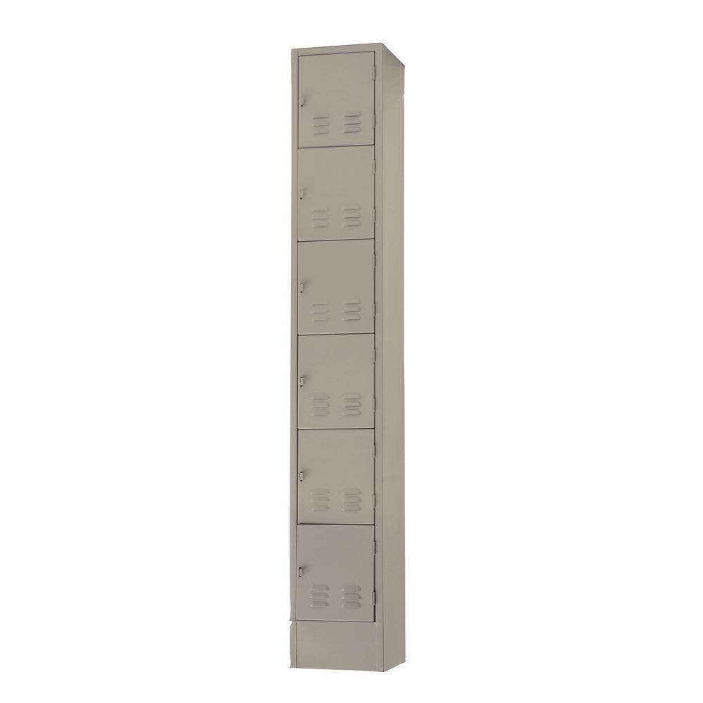 Central Exclusive 6-Tier Louvered Tan Steel Locker - 12