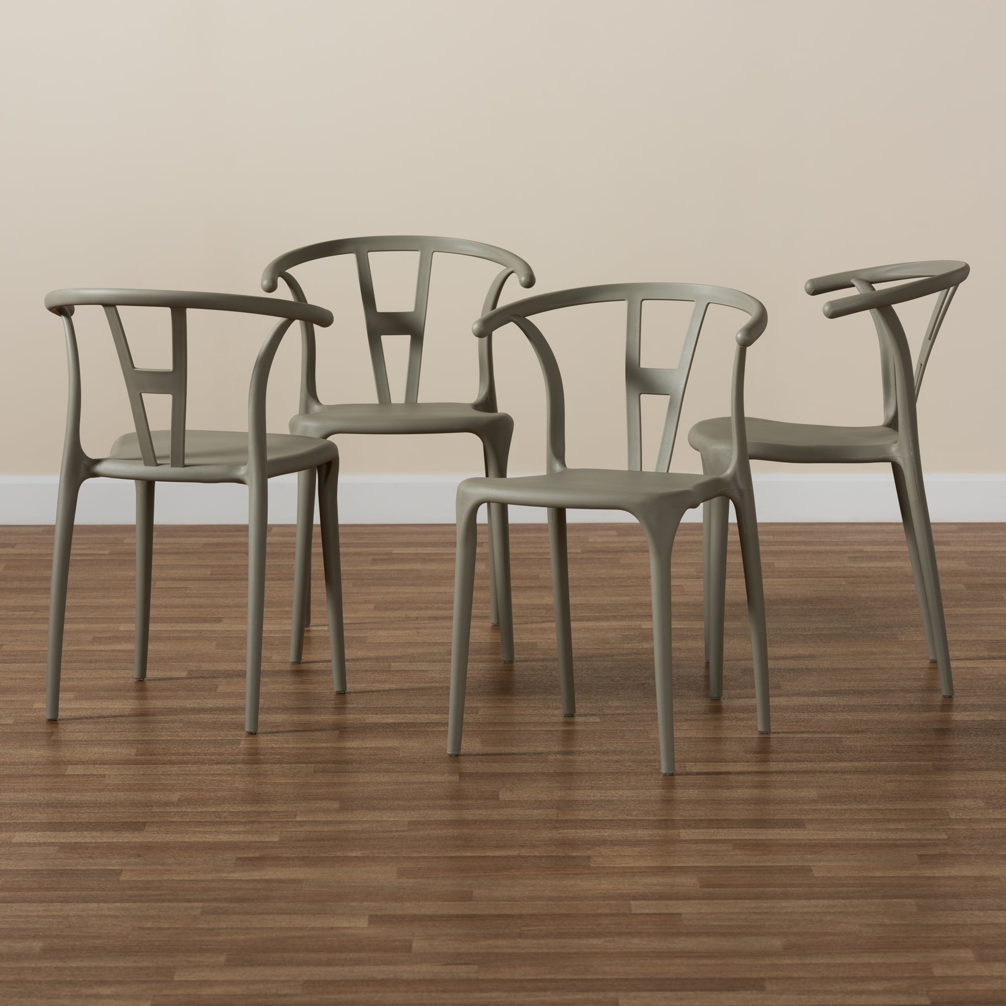 Baxton Studio Warner Dining Chair， Set of 4， Beige