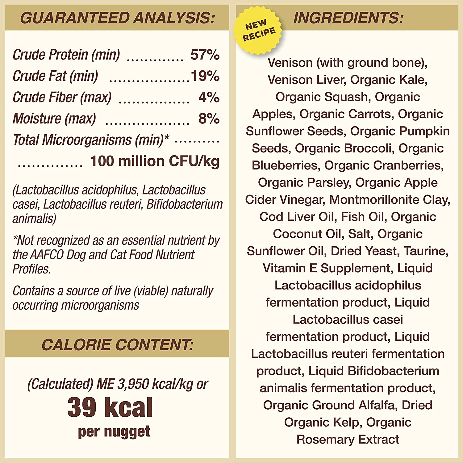 Primal Freeze Dried Raw Venison Formula Cat Nuggets 14oz;