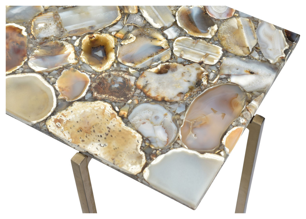 Art Deco Agate Console Table   Multicolor   Contemporary   Console Tables   by Buildcom  Houzz