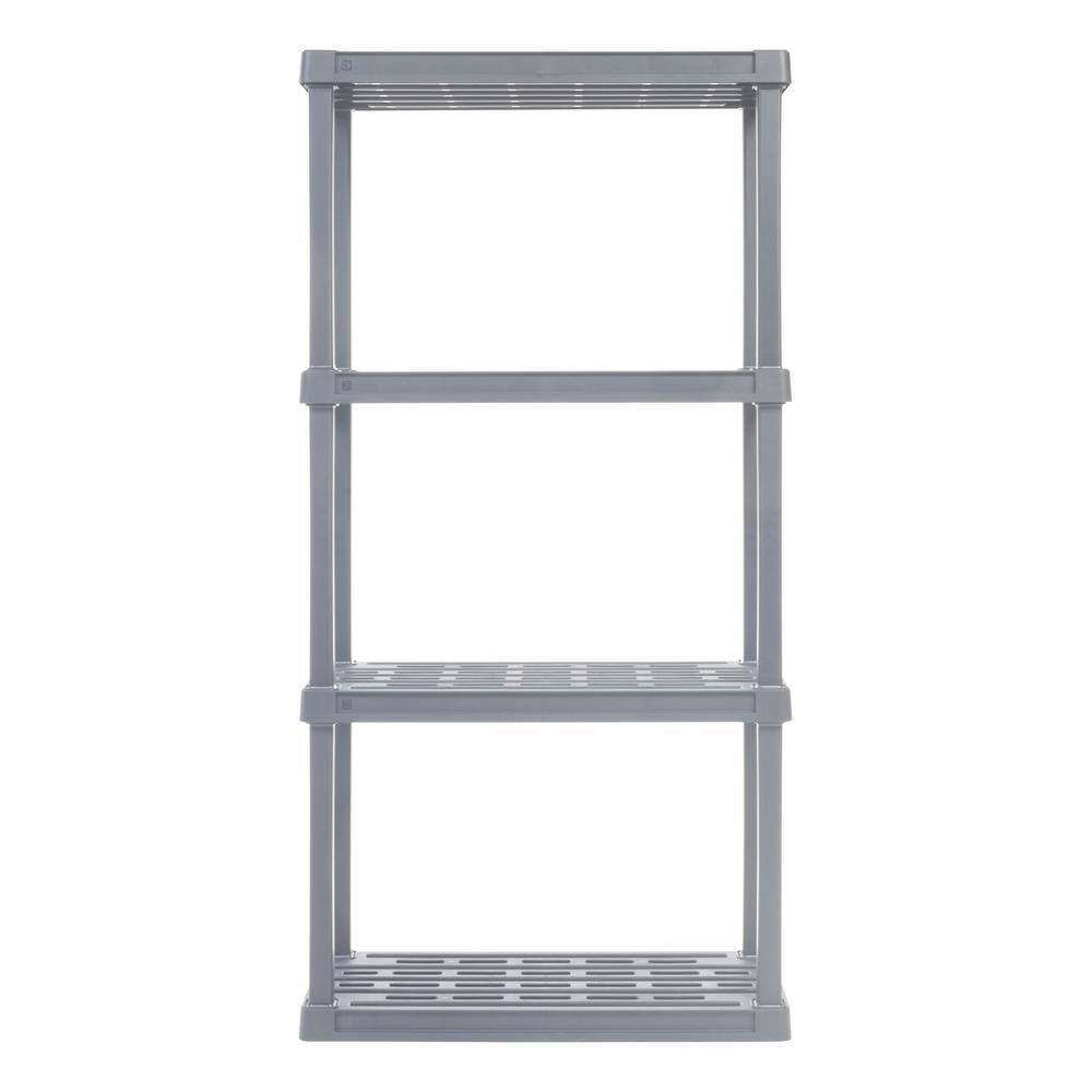 IRIS Plastic Rack Shelf with 4-Medium Shelves Elephant Gray 510021