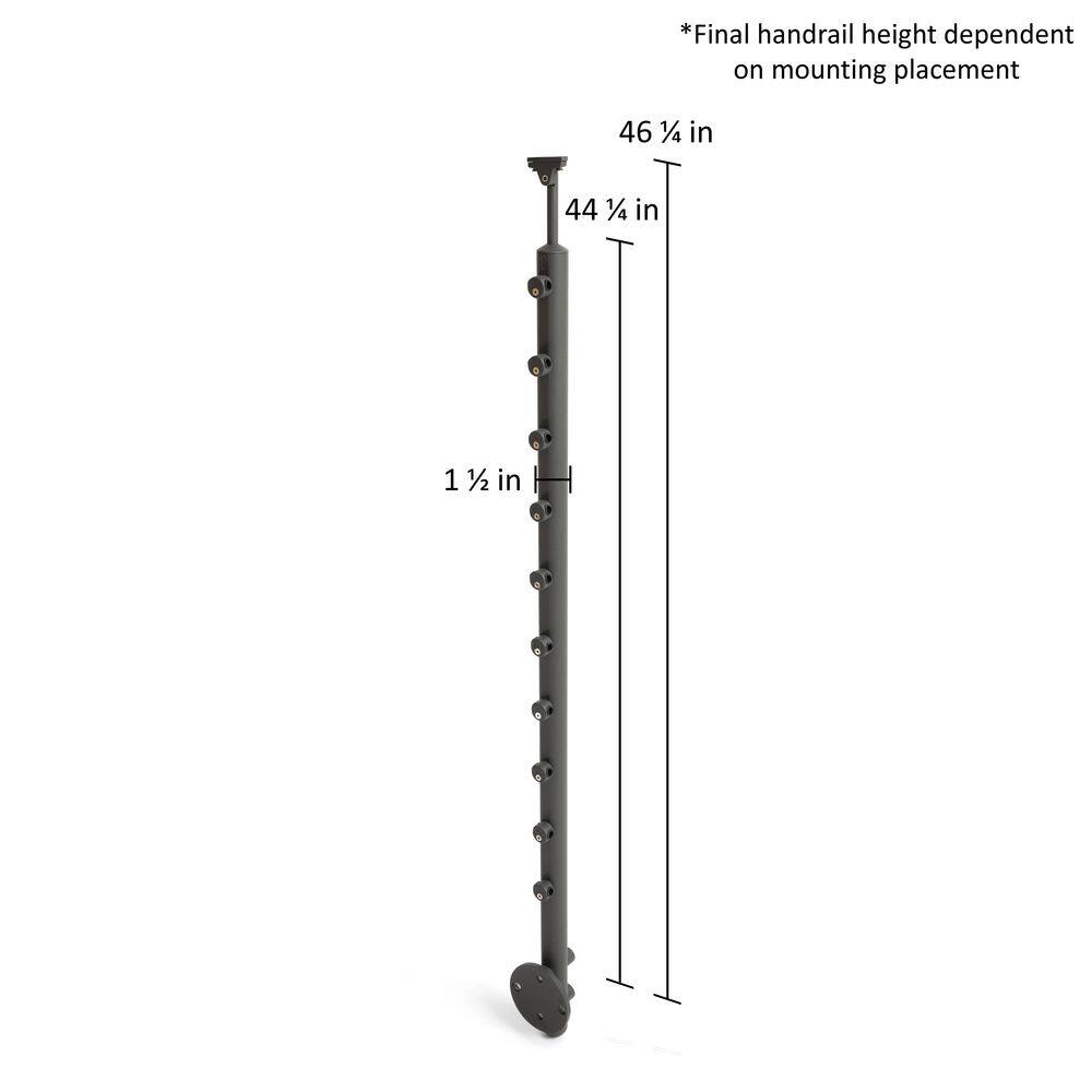 Dolle PA2ab 42 in. x 1-12 in Anthracite side mount post 86019