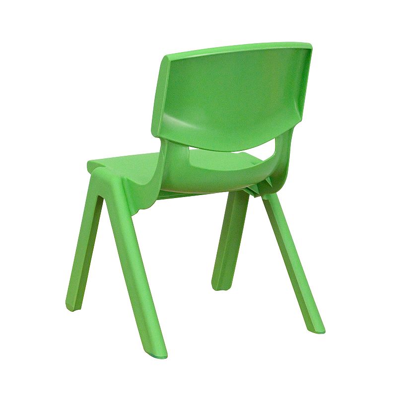 Emma and Oliver 2 Pack Natural Plastic Stackable School Chair with 10.5H Seat， Preschool Chair