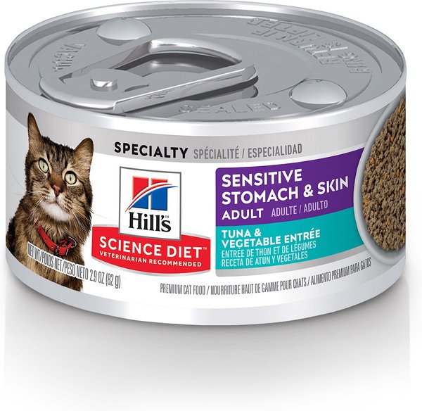 Hill's Science Diet Adult Sensitive Stomach and Skin Tuna and Vegetable Entrée Canned Cat Food