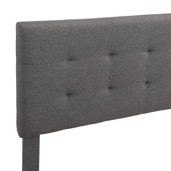 Upholstered Platform Bed with Tufted Headboard  Bo...