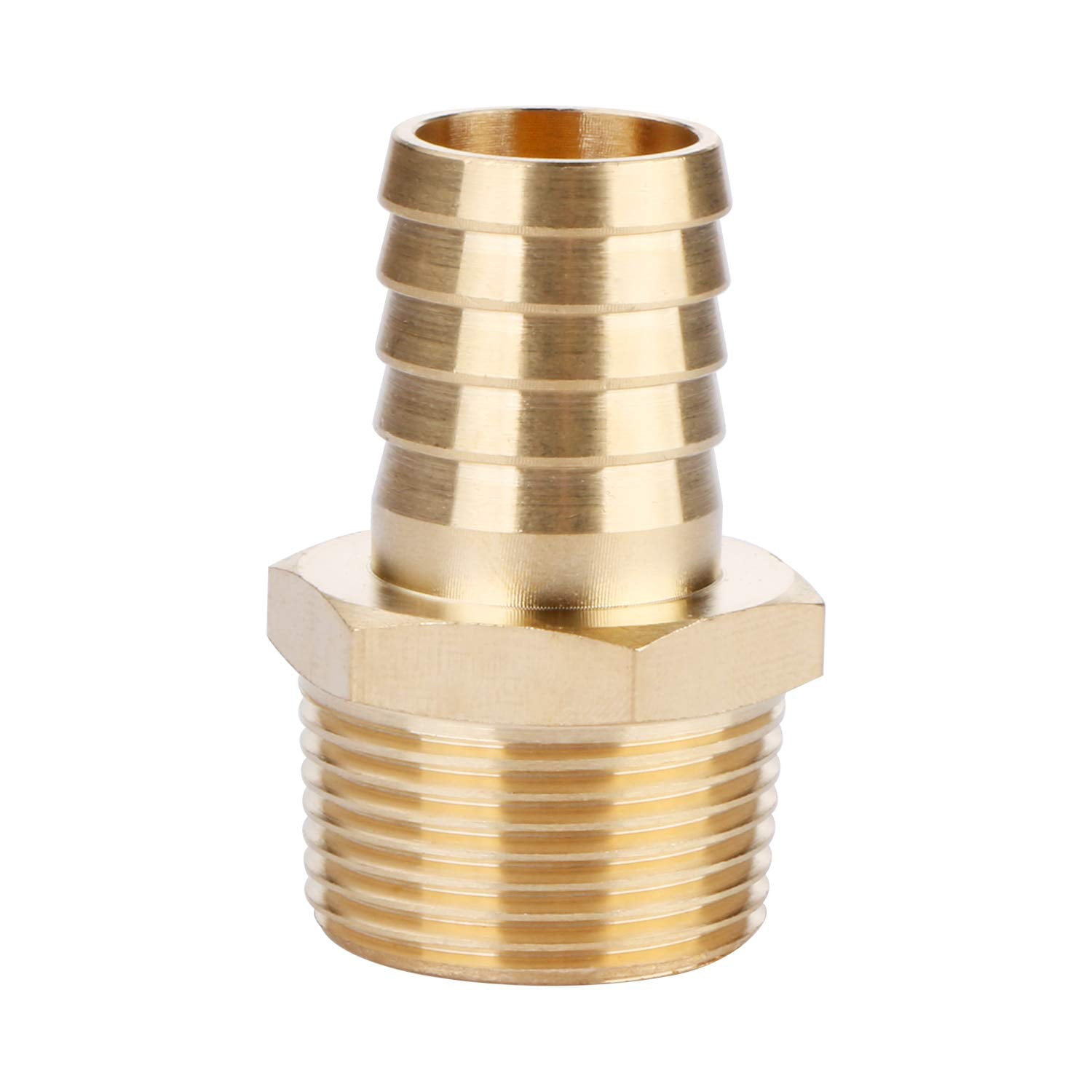 U.S. Solid 1pc Brass Hose Fitting， Adapter， 3/4