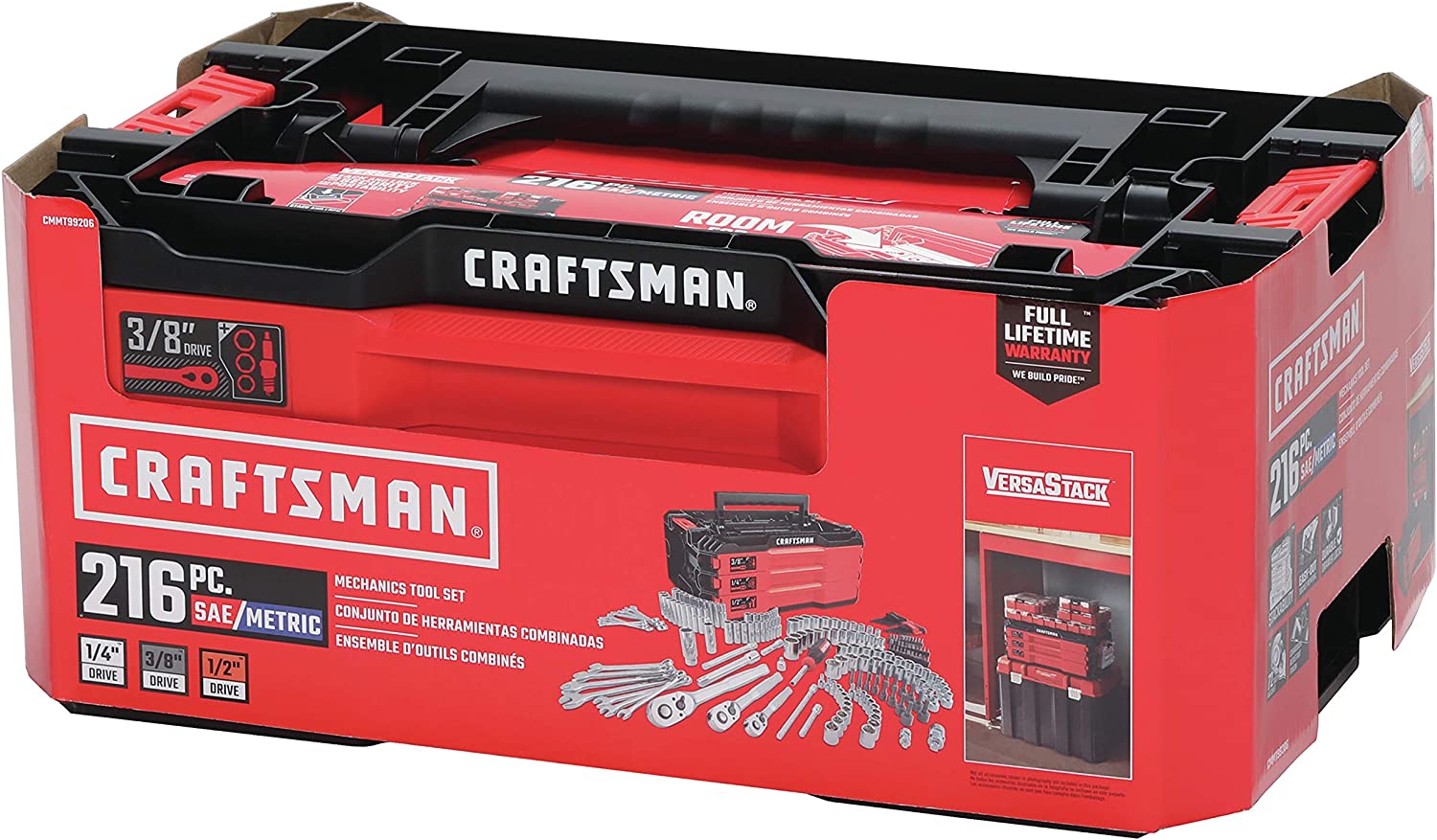 Mechanics Tools Kit with 3 Drawer Box, 216-Piece (CMMT99206)