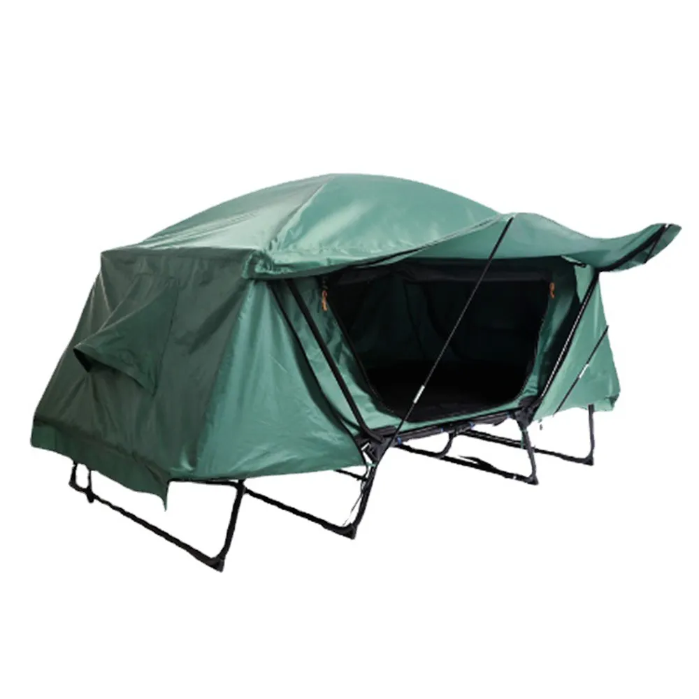 Oem Outdoor Aluminum oy Material 1 2 Person Folding Off The Ground Waterproof And Sunscreen Portable Camping Bed Tent