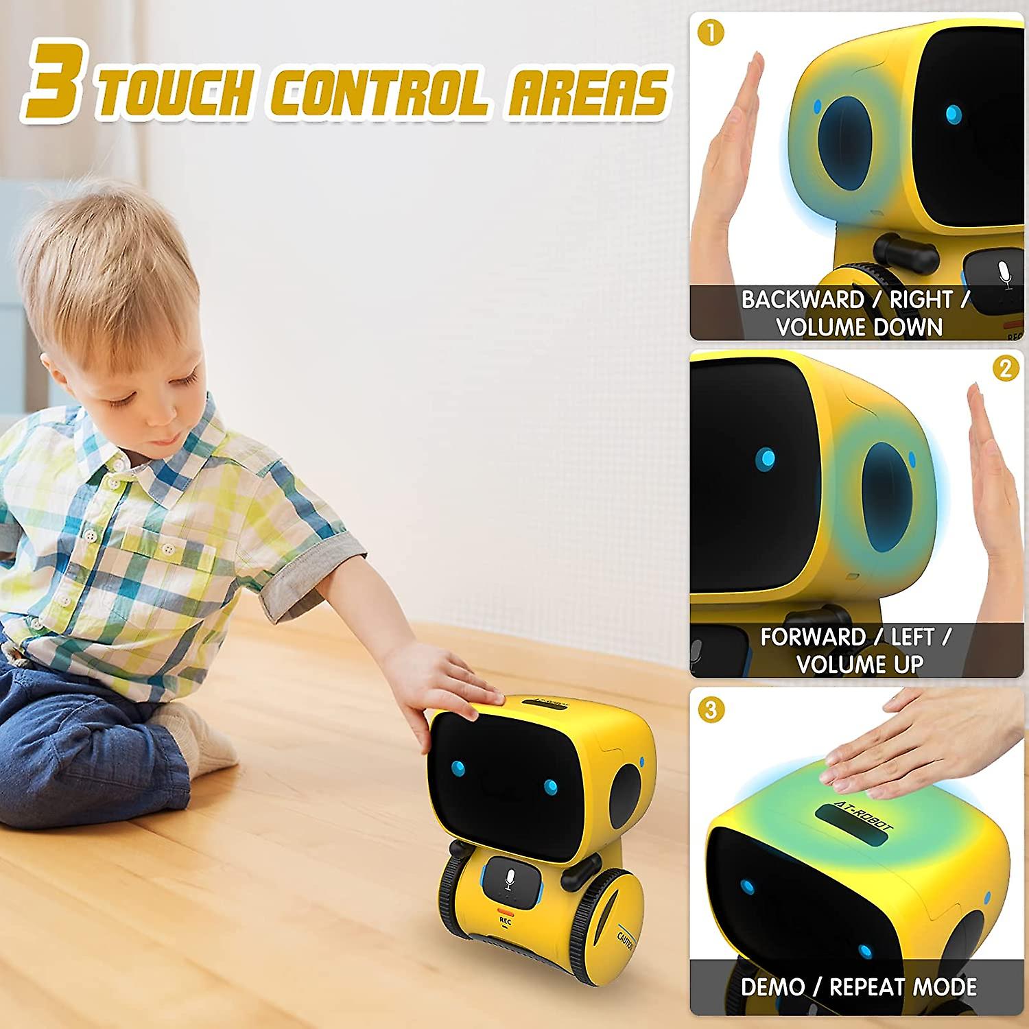 Baicccf Smart Robot Toys For Kids Children， Boys Girls Toys For 3 Years Old Up， Gifts Intelligent Educational Robotic Toy， Voice Control andtouch Sense，