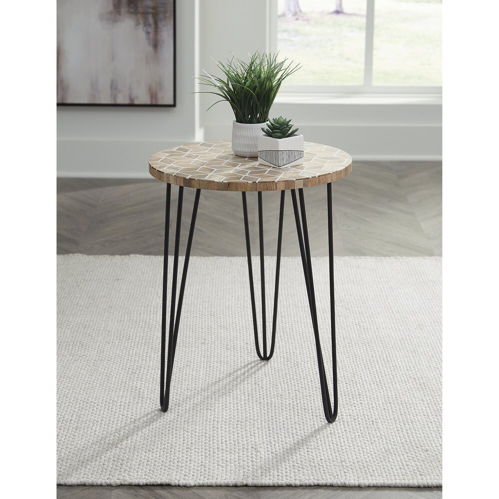 Signature Design by Ashley Drovelett Light Brown/Black Accent Table